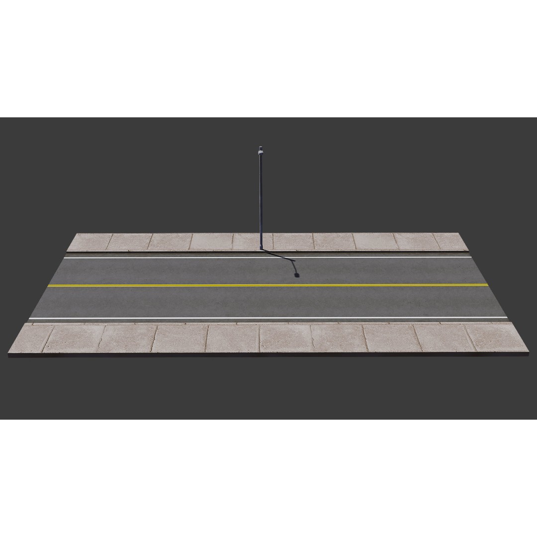 Road 3D Model – Low Poly Game Asset with PBR Textures, FBX, Blender - View 10