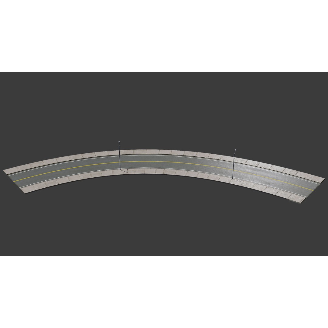 Road 3D Model – Low Poly Game Asset with PBR Textures, FBX, Blender - View 11