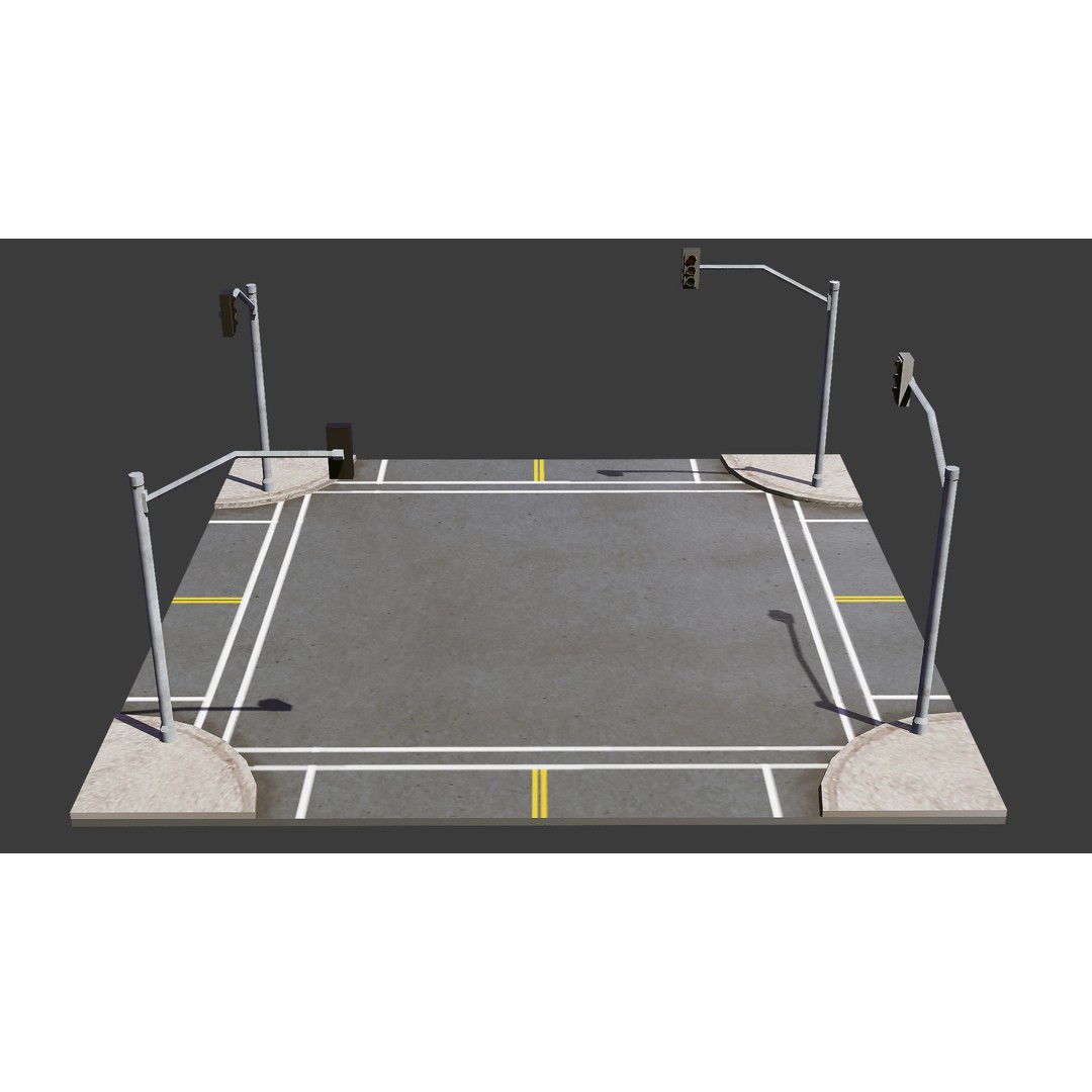 Road 3D Model – Low Poly Game Asset with PBR Textures, FBX, Blender - View 12