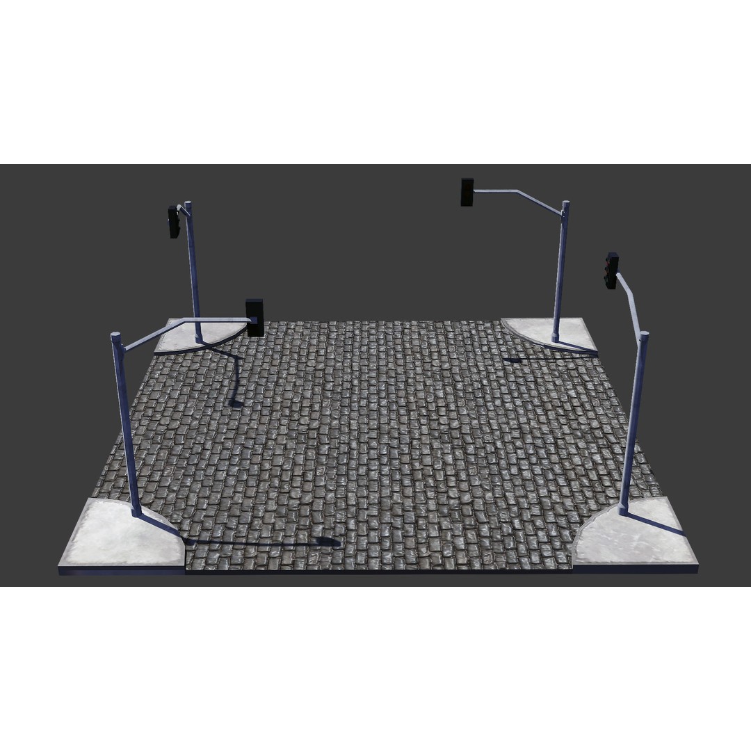 Road 3D Model – Low Poly Game Asset with PBR Textures, FBX, Blender - View 13