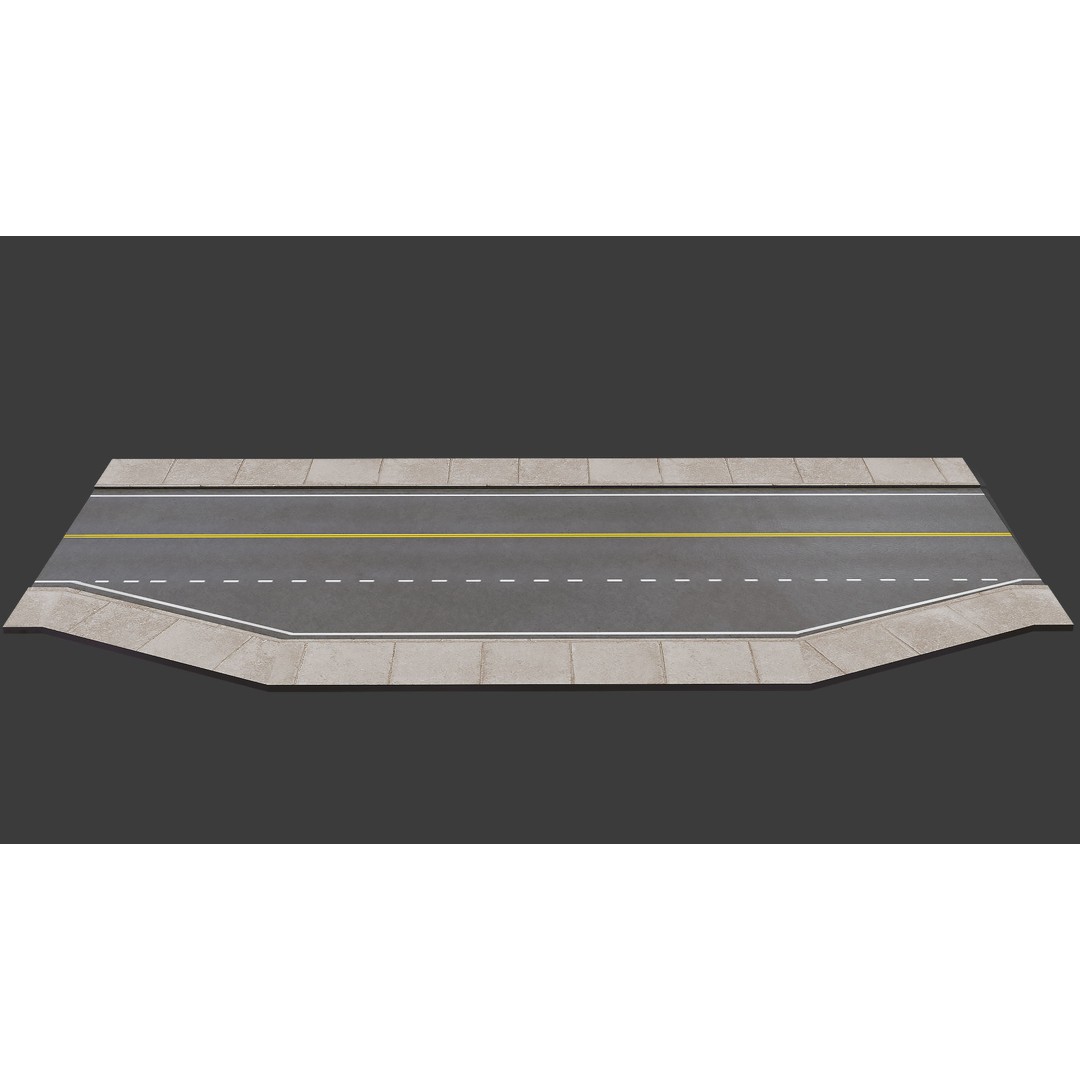 Road 3D Model – Low Poly Game Asset with PBR Textures, FBX, Blender - View 14