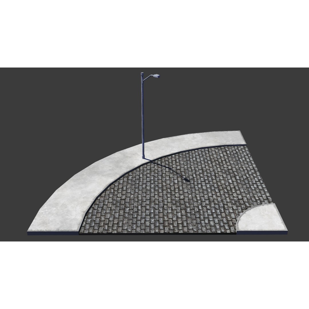 Road 3D Model – Low Poly Game Asset with PBR Textures, FBX, Blender - View 15