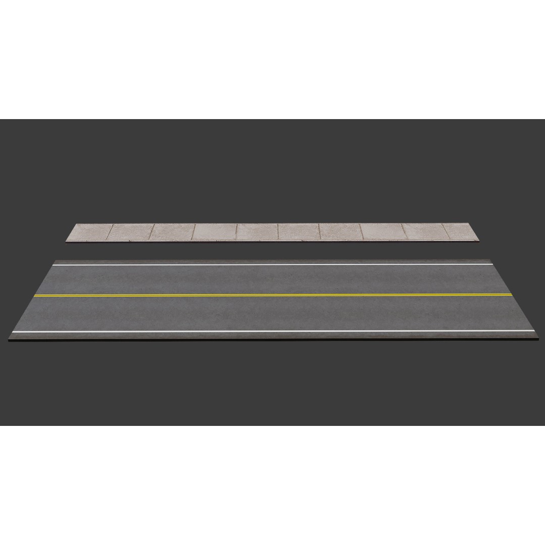 Road 3D Model – Low Poly Game Asset with PBR Textures, FBX, Blender - View 19