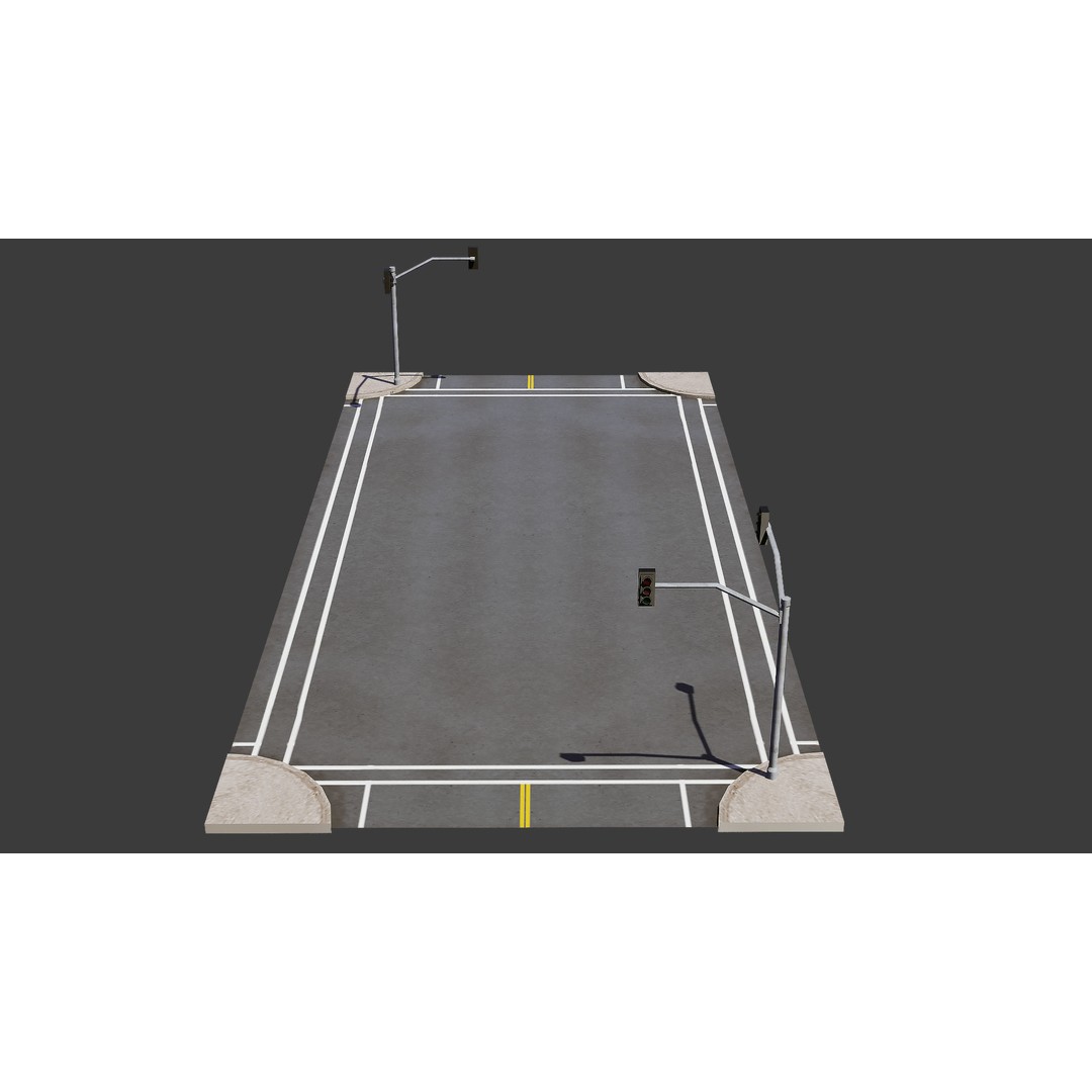 Road 3D Model – Low Poly Game Asset with PBR Textures, FBX, Blender - View 20