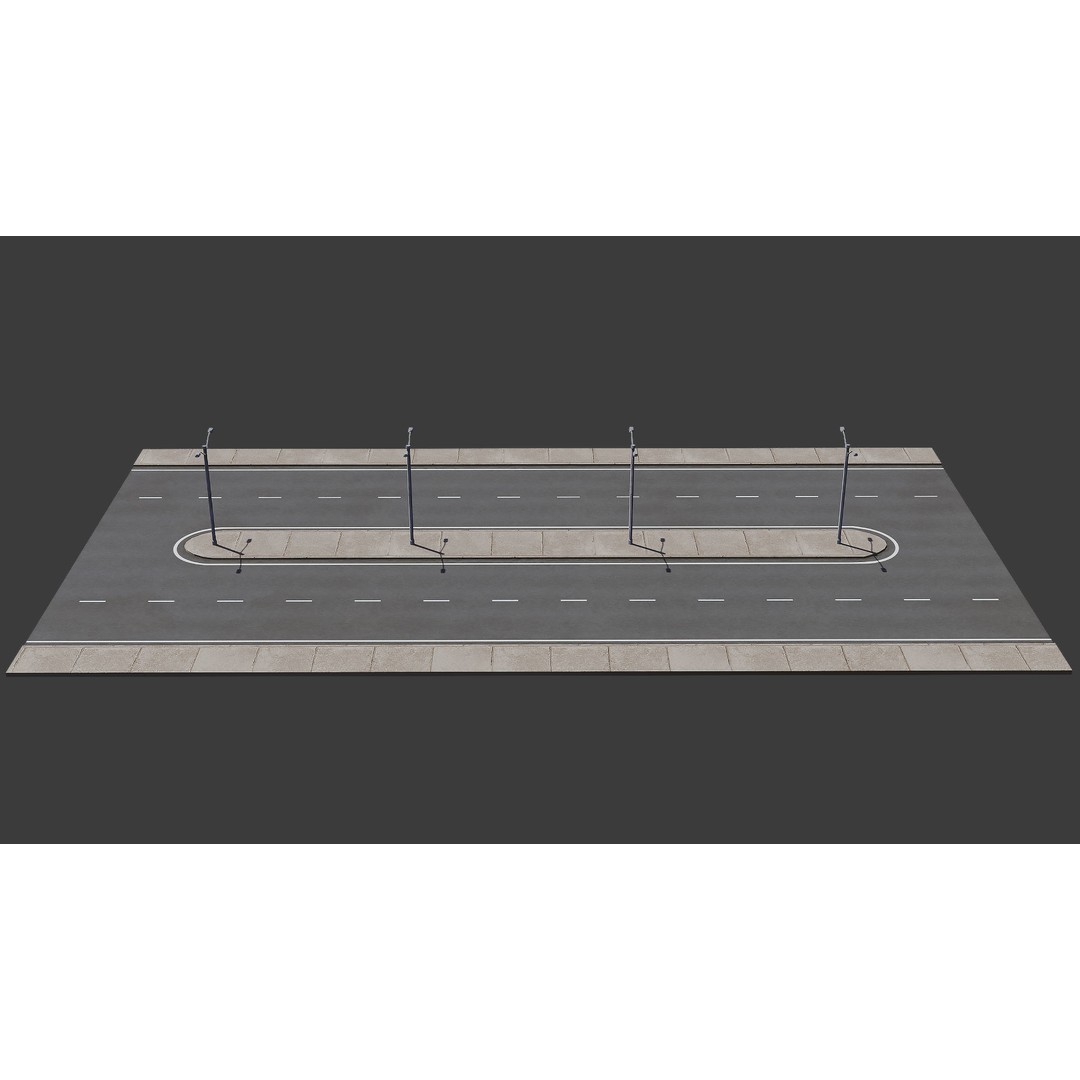 Road 3D Model – Low Poly Game Asset with PBR Textures, FBX, Blender - View 23