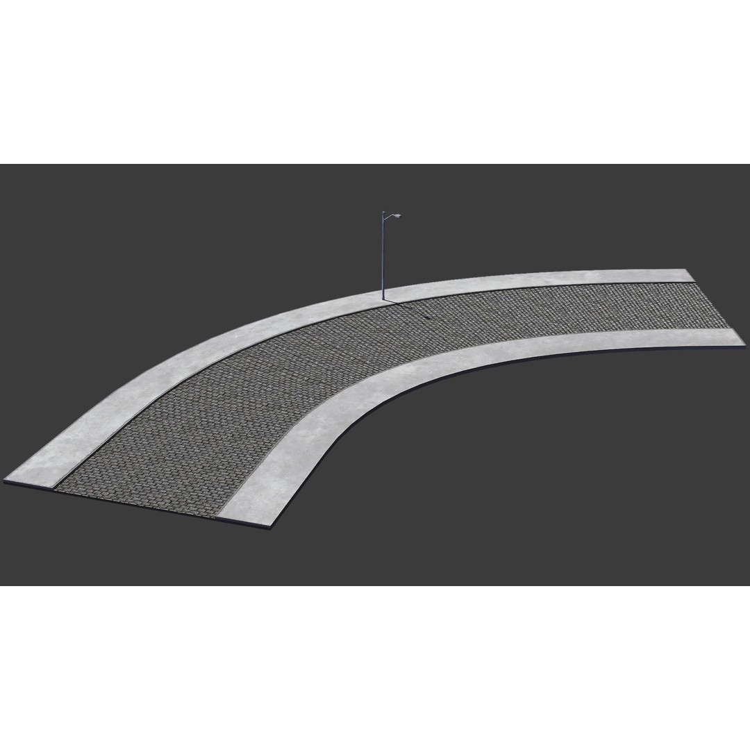 Road 3D Model – Low Poly Game Asset with PBR Textures, FBX, Blender - View 27