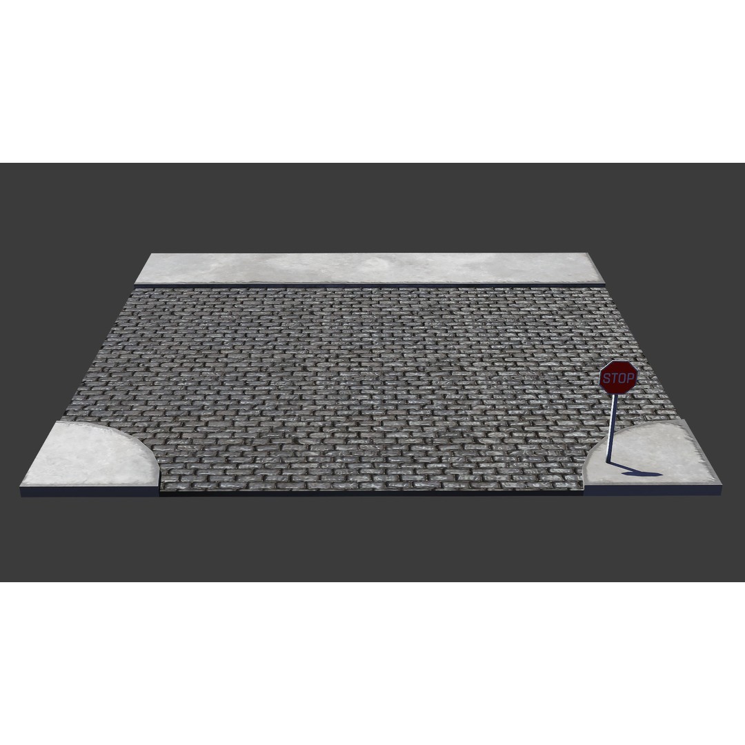 Road 3D Model – Low Poly Game Asset with PBR Textures, FBX, Blender - View 28