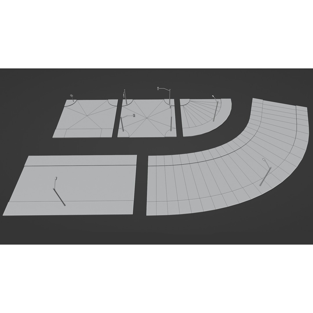 Road 3D Model – Low Poly Game Asset with PBR Textures, FBX, Blender - View 30