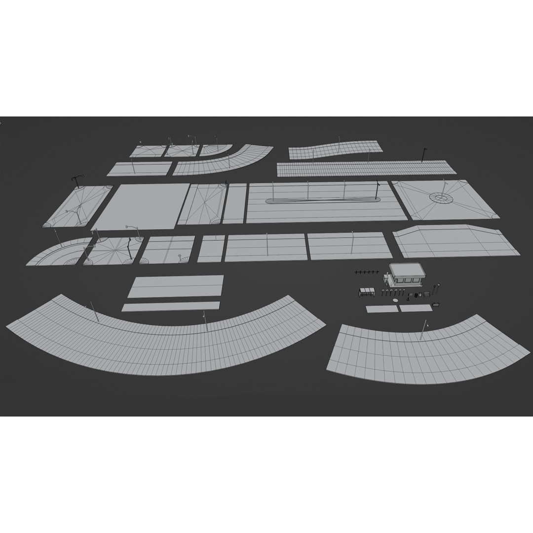 Road 3D Model – Low Poly Game Asset with PBR Textures, FBX, Blender - View 34