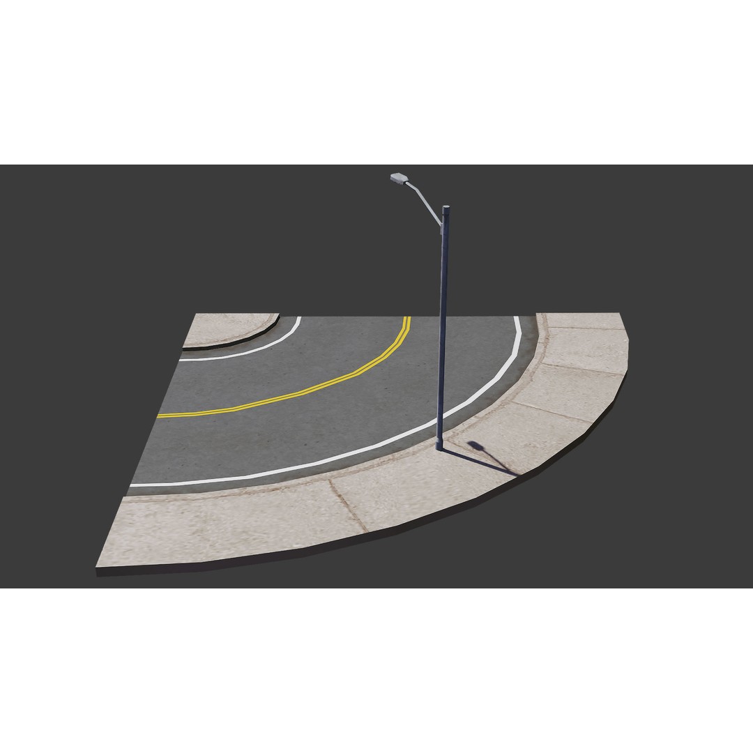 Road 3D Model – Low Poly Game Asset with PBR Textures, FBX, Blender - View 8