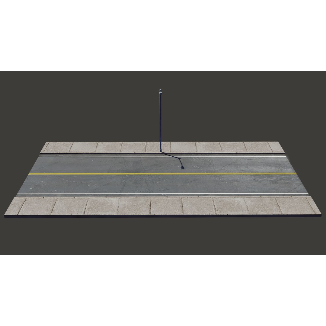Road 3D Model – Low Poly Game Asset with PBR Textures, FBX, Blender - View 9