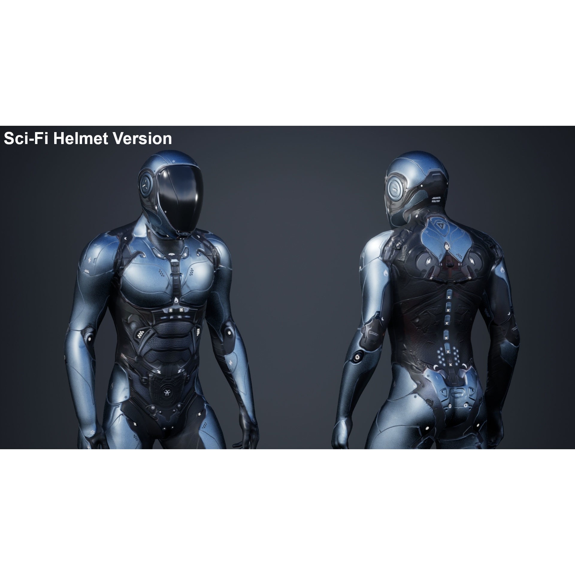 Sci-Fi Male 1 - Low-Poly Game-Ready 3D Model - View 3