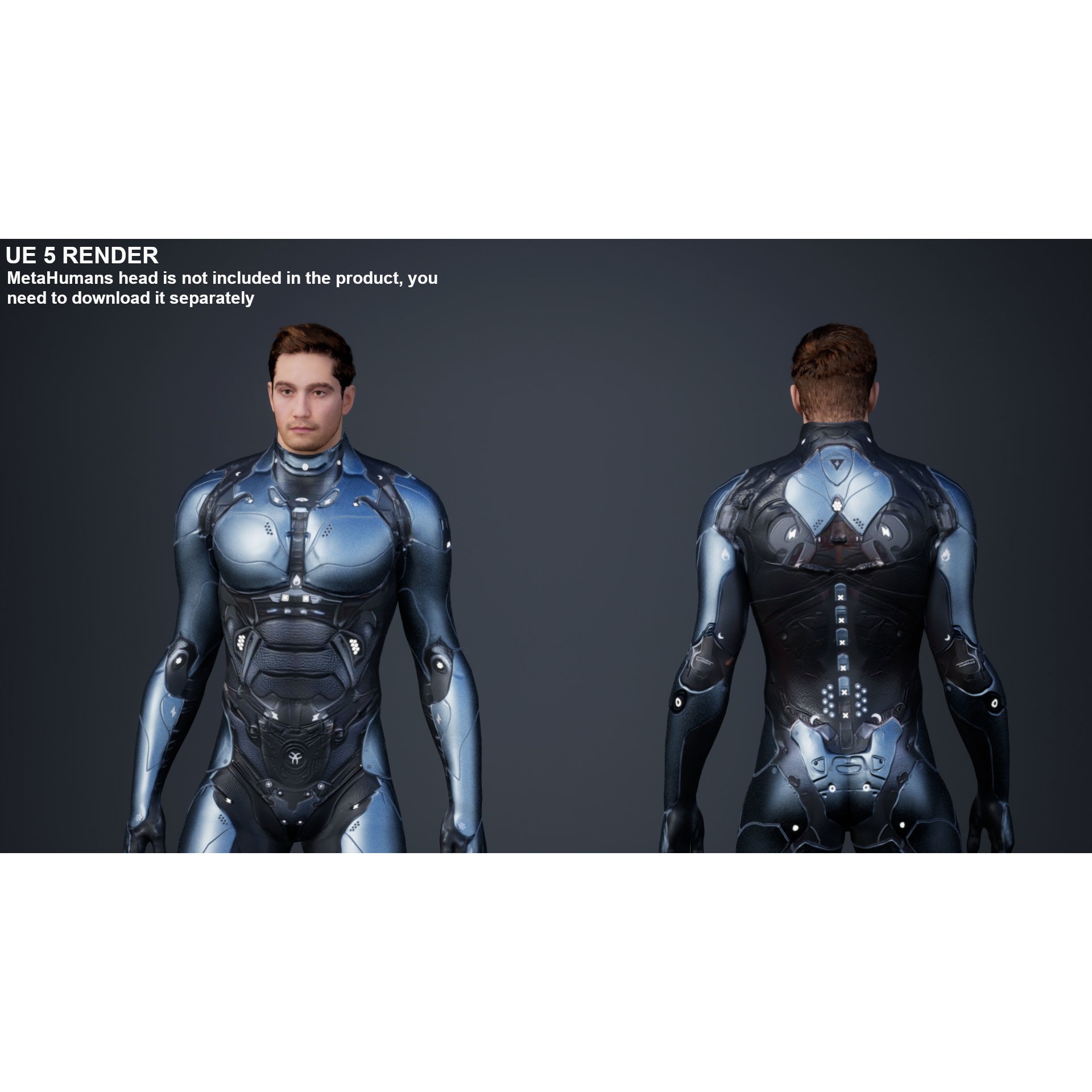 Sci-Fi Male 1 - Low-Poly Game-Ready 3D Model - View 7
