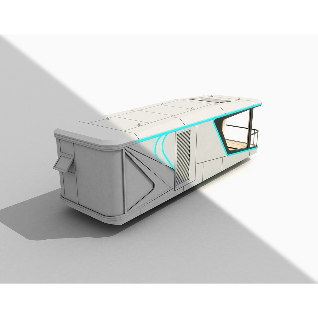 Spacecraft Homestay 3D Model – Modern Architectural Design, FBX