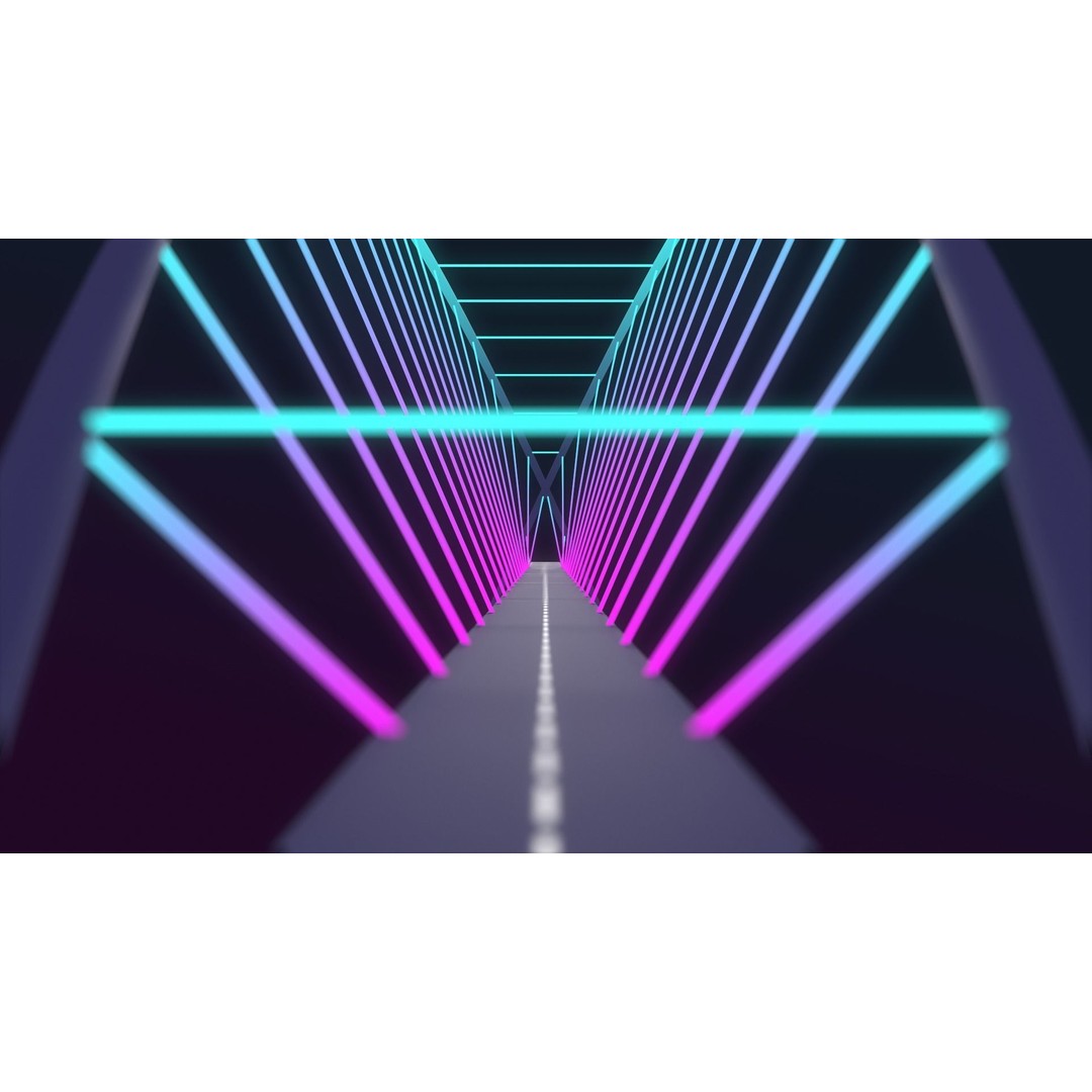 Neon Bridges 3D Model – Low Poly Architectural Asset, FBX - View 17