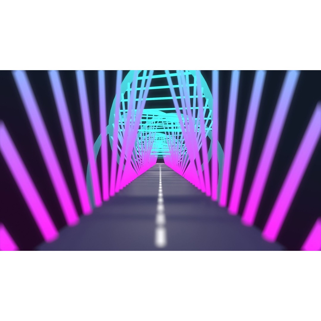 Neon Bridges 3D Model – Low Poly Architectural Asset, FBX - View 23