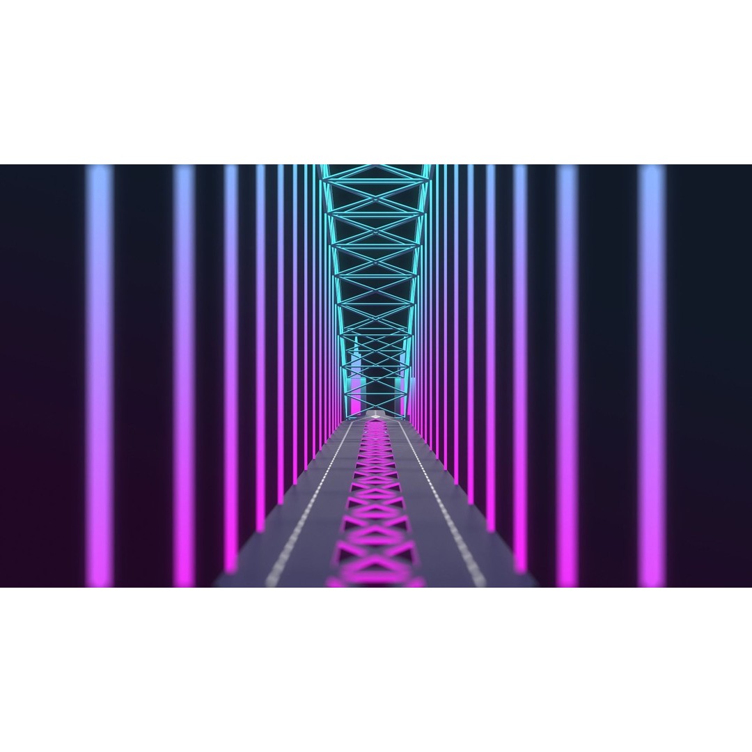 Neon Bridges 3D Model – Low Poly Architectural Asset, FBX - View 26