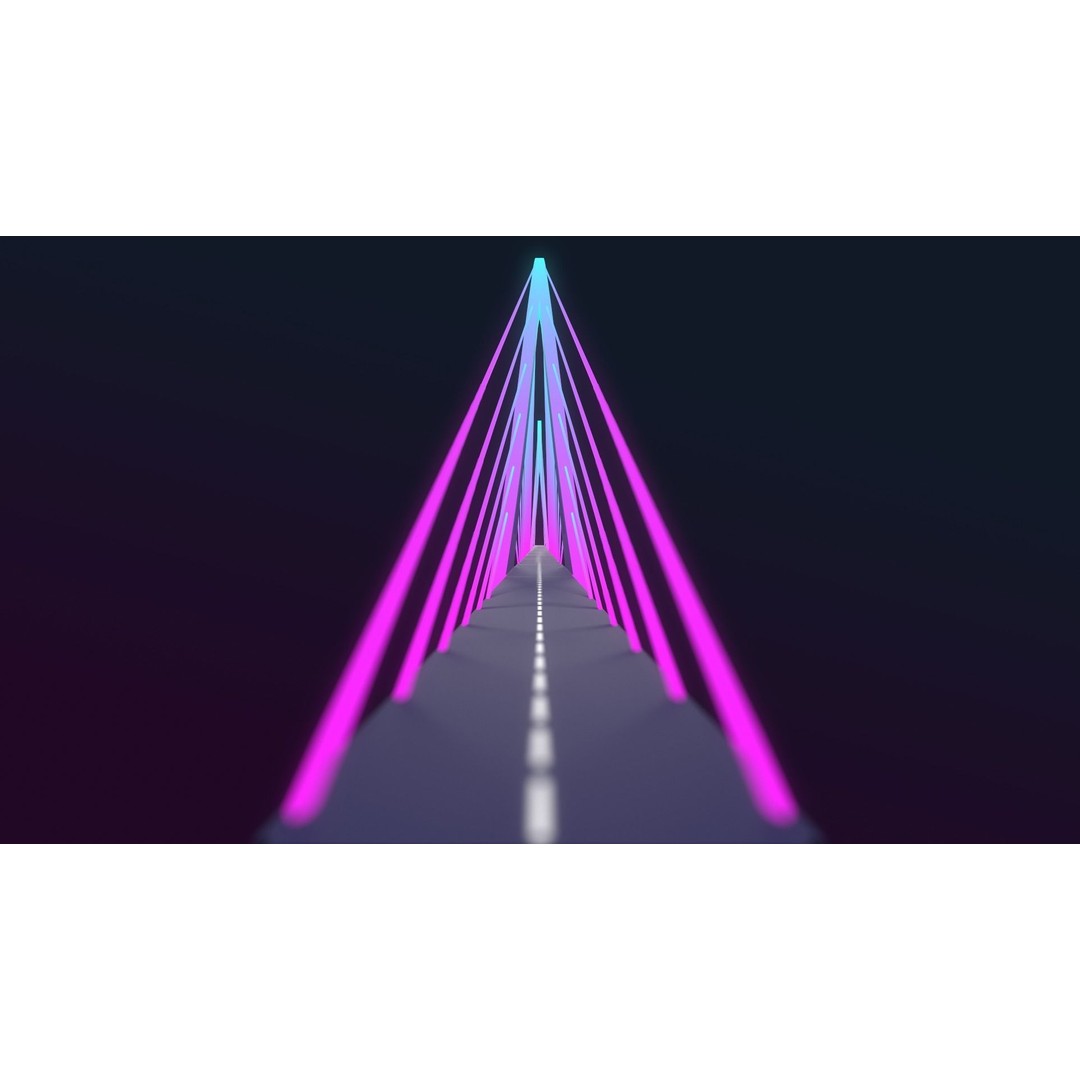 Neon Bridges 3D Model – Low Poly Architectural Asset, FBX - View 32