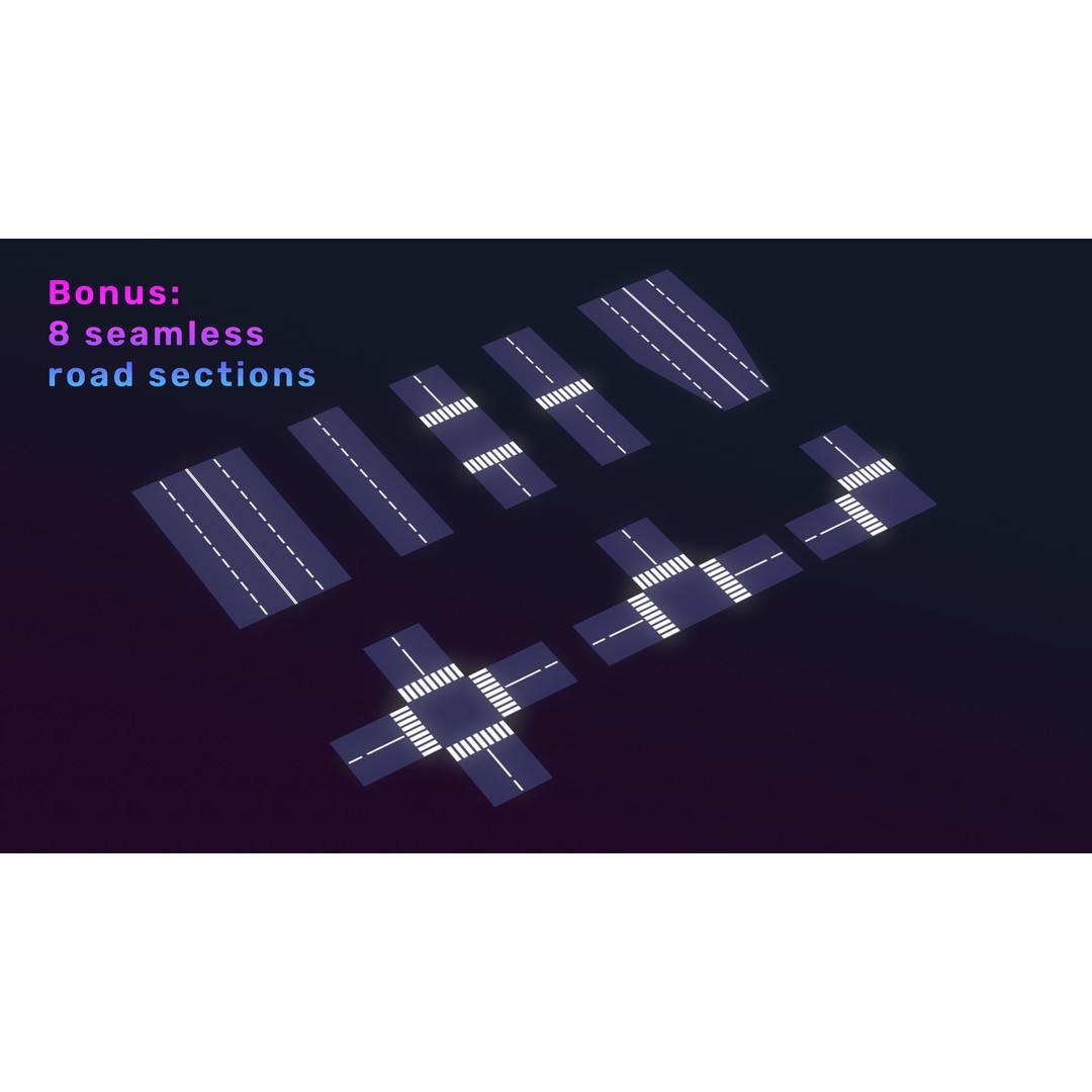 Neon Bridges 3D Model – Low Poly Architectural Asset, FBX - View 33