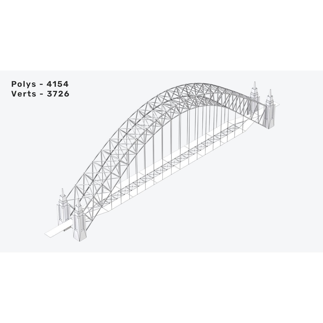 Neon Bridges 3D Model – Low Poly Architectural Asset, FBX - View 41