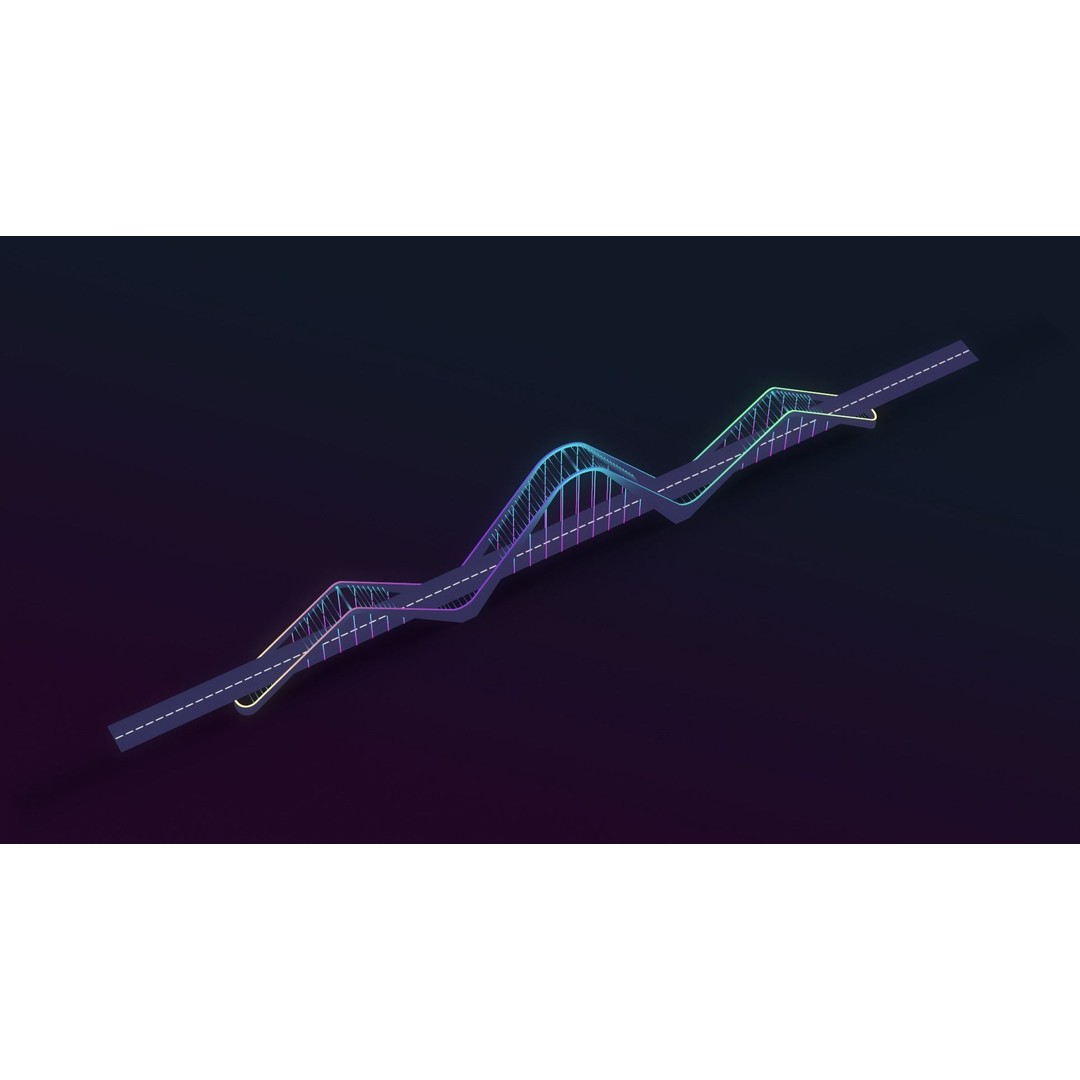 Neon Bridges 3D Model – Low Poly Architectural Asset, FBX - View 7