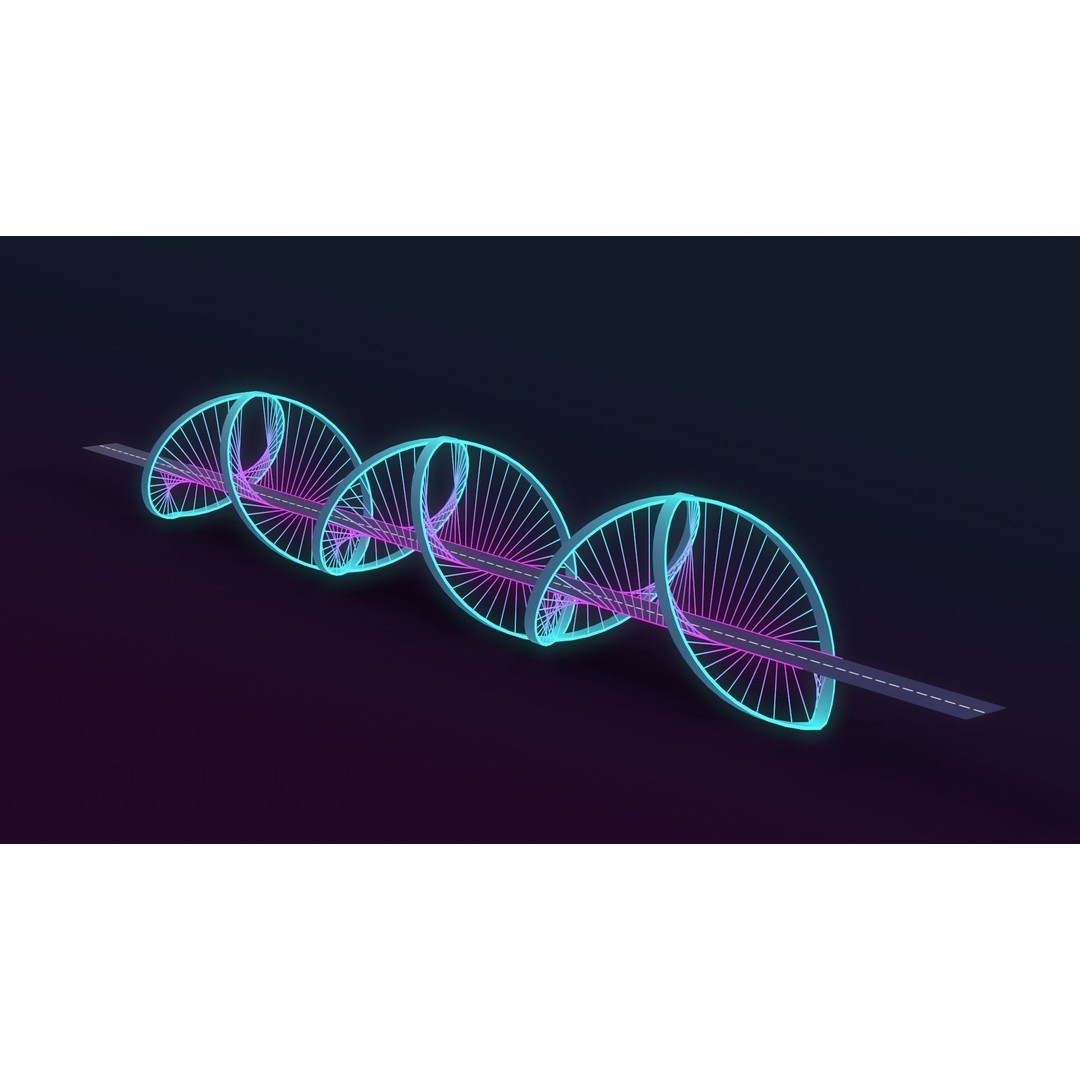 Neon Bridges 3D Model – Low Poly Architectural Asset, FBX - View 9
