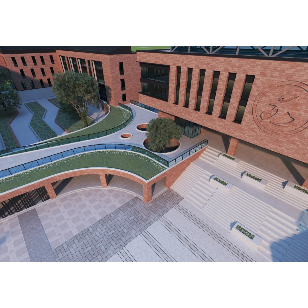 School Building 3D Model – Low Poly Exterior Asset, FBX, OBJ - View 10