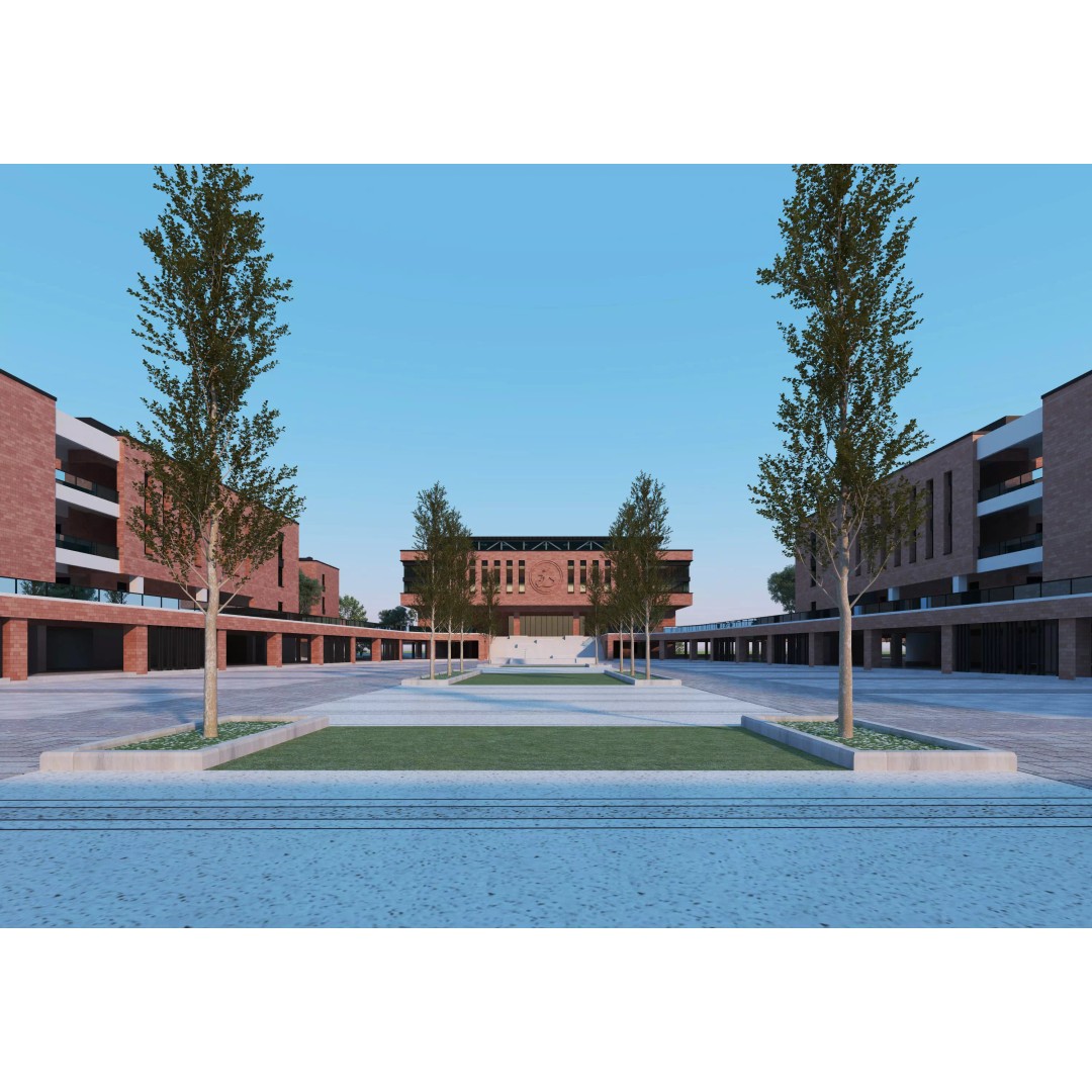 School Building 3D Model – Low Poly Exterior Asset, FBX, OBJ - View 4