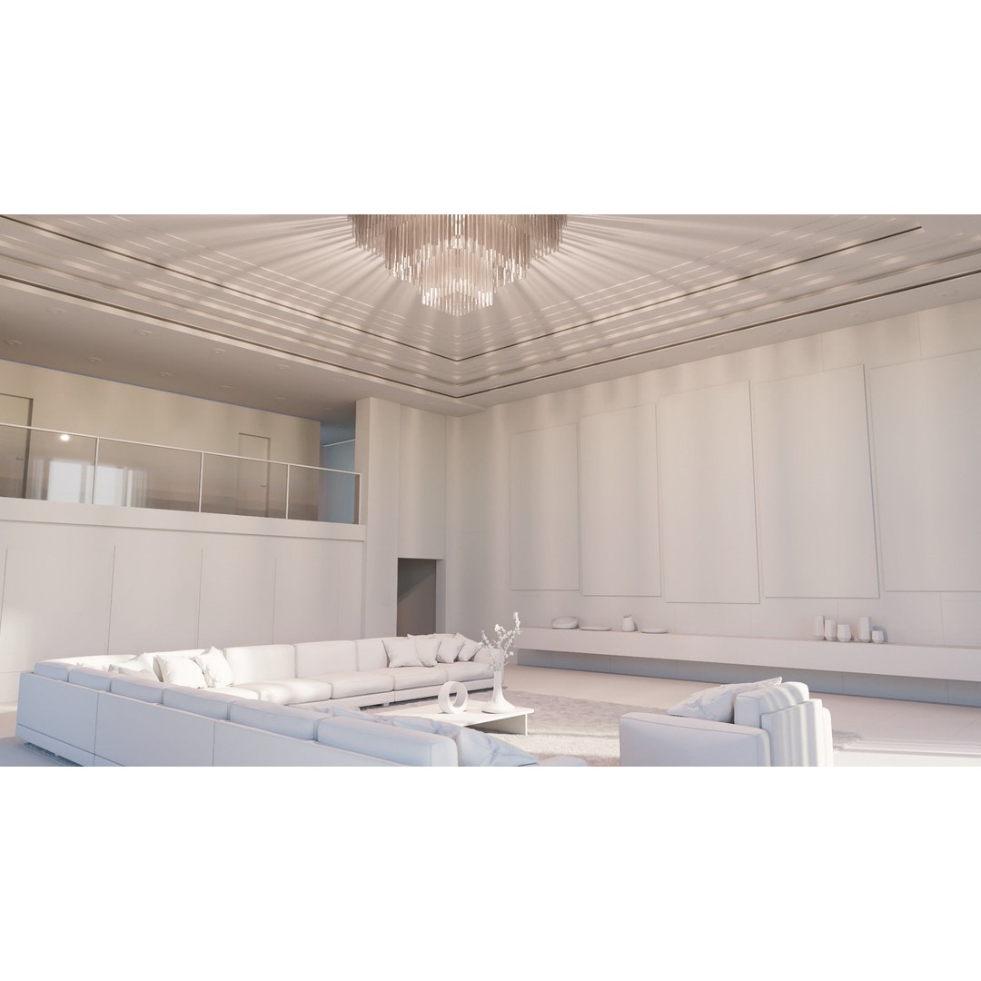 Modern Living Room 3D Model – High Poly Interior Design, Blender, FBX - View 12