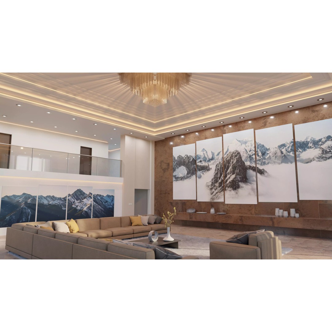 Modern Living Room 3D Model – High Poly Interior Design, Blender, FBX - View 2