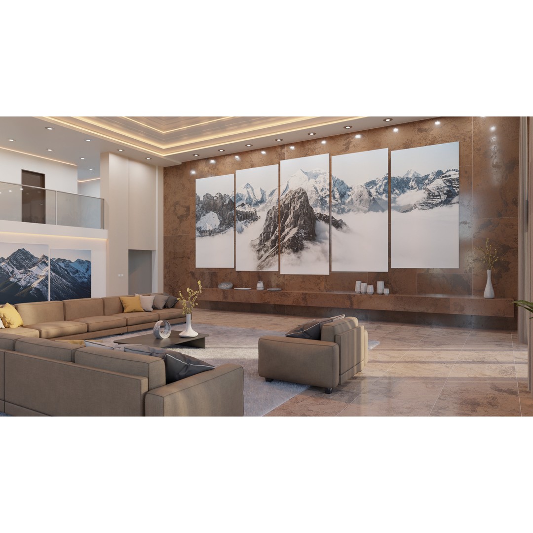 Modern Living Room 3D Model – High Poly Interior Design, Blender, FBX - View 9