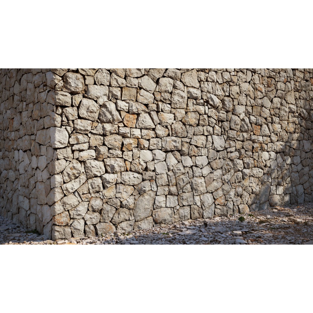 Croatian Stone Wall Texture – PBR Architectural Asset, JPG - View 3