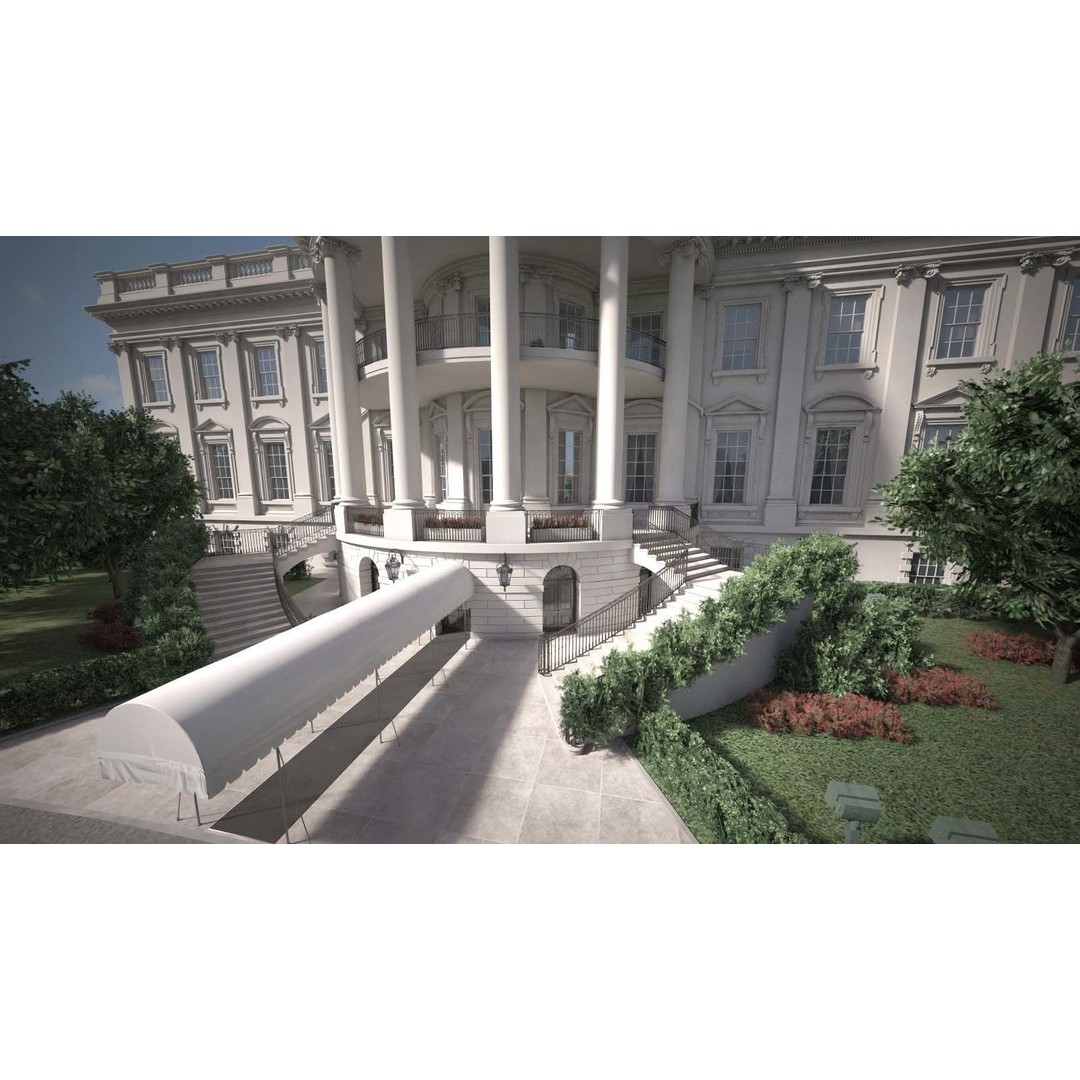 The White House Complex 3D Model – High Poly Architectural Exterior, FBX, OBJ - View 18
