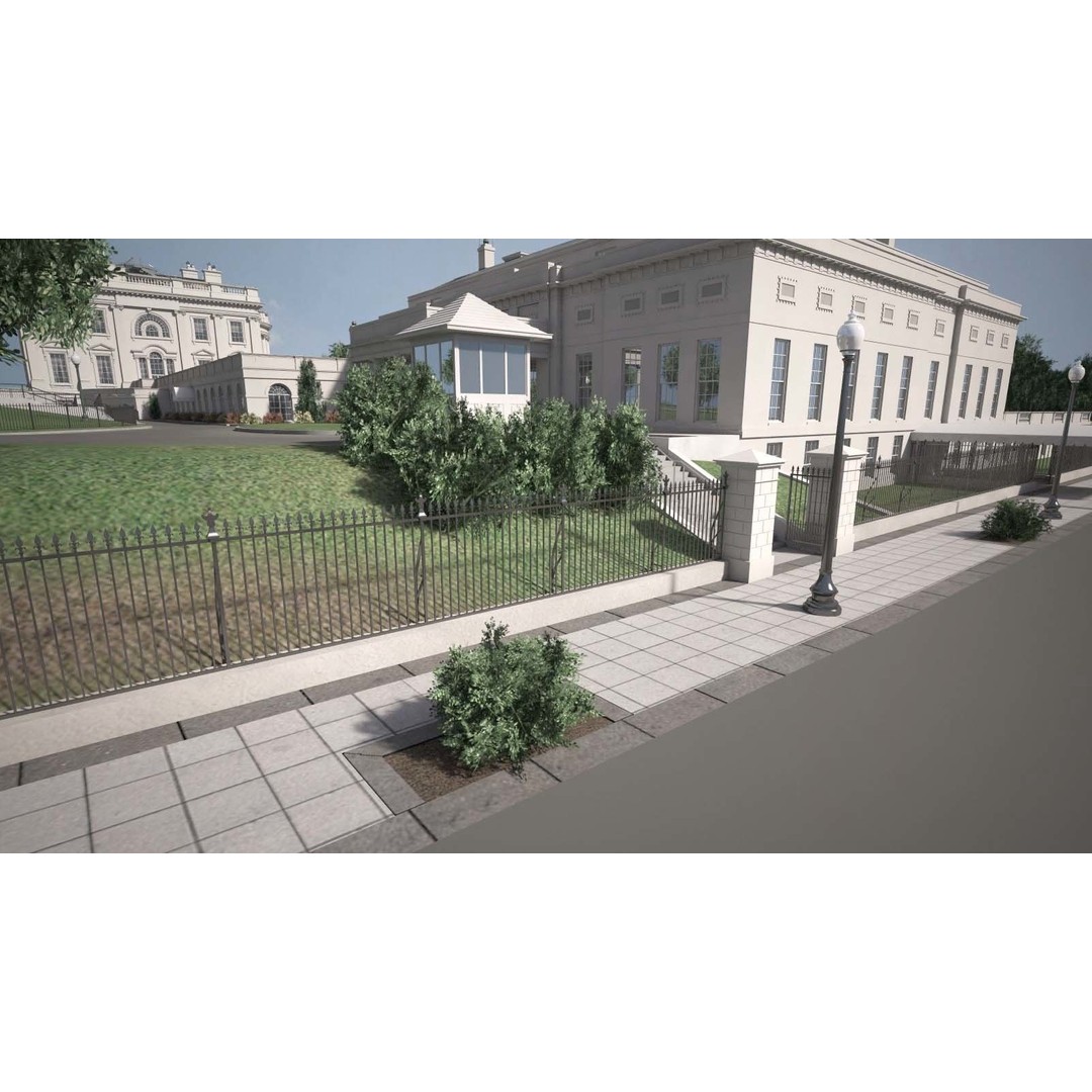The White House Complex 3D Model – High Poly Architectural Exterior, FBX, OBJ - View 20