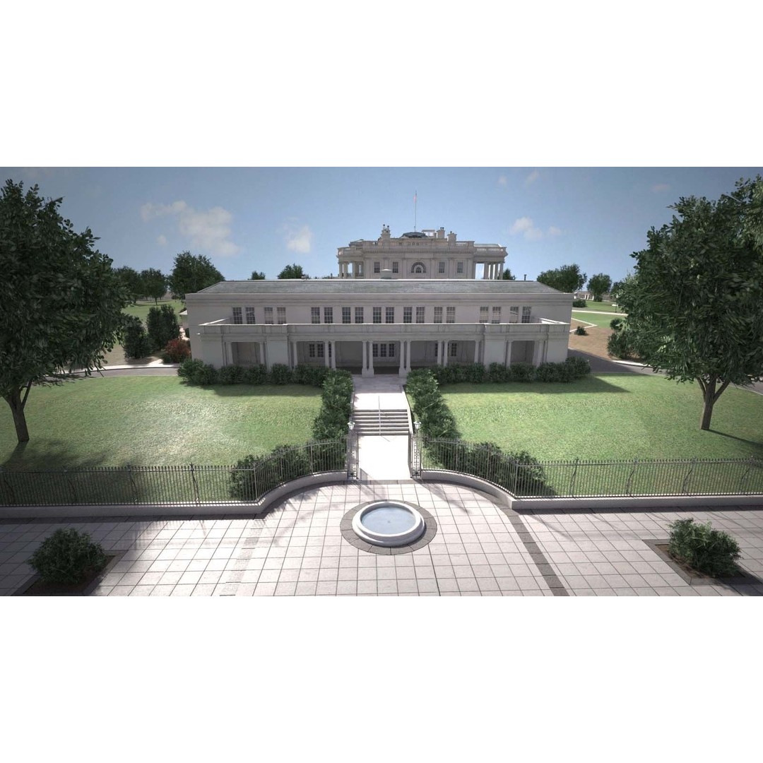 The White House Complex 3D Model – High Poly Architectural Exterior, FBX, OBJ - View 22