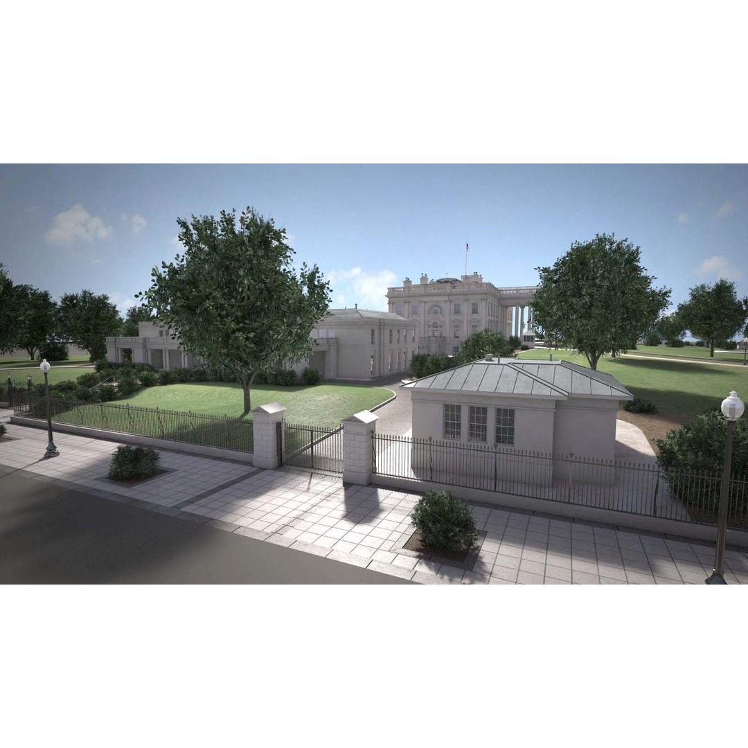 The White House Complex 3D Model – High Poly Architectural Exterior, FBX, OBJ - View 23