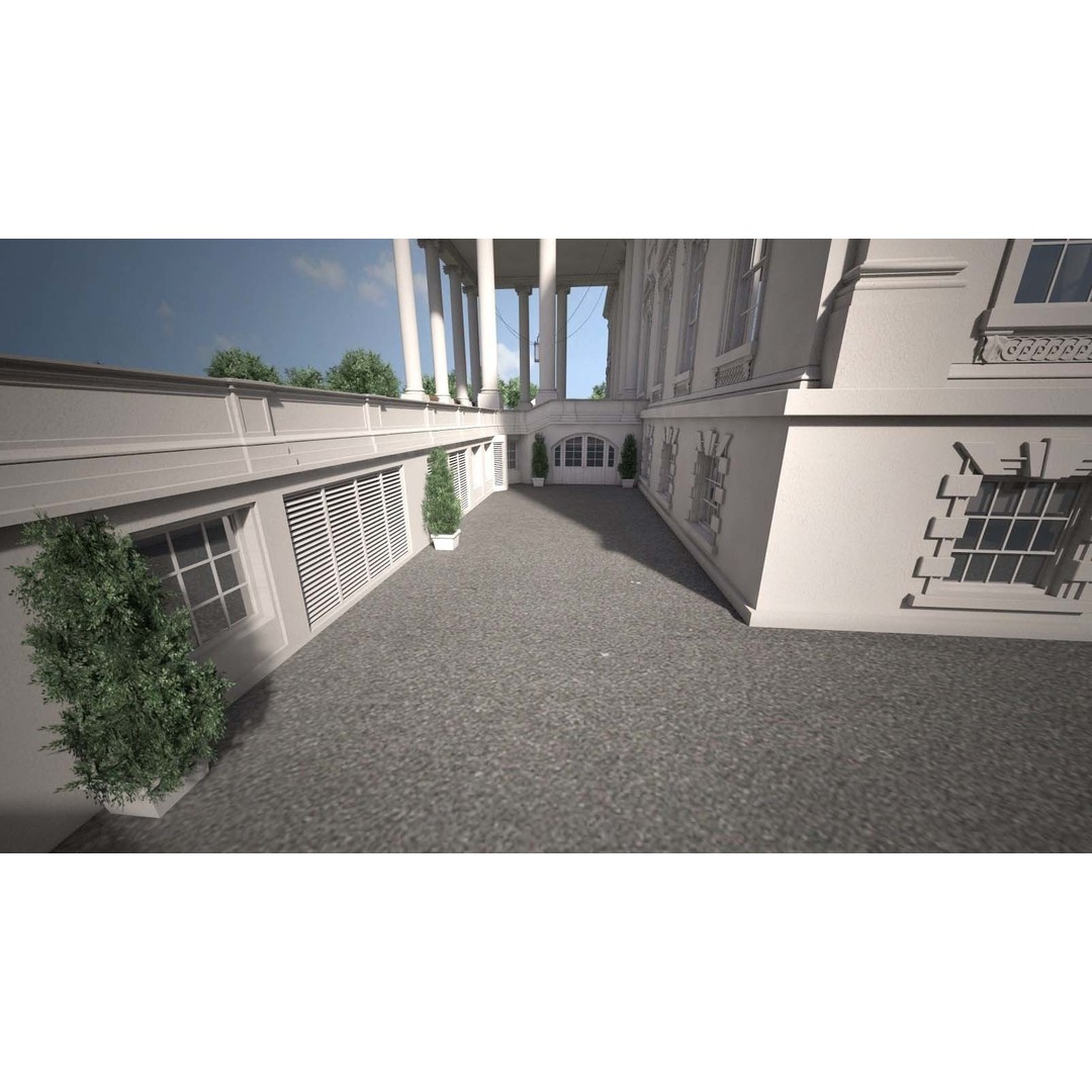 The White House Complex 3D Model – High Poly Architectural Exterior, FBX, OBJ - View 24