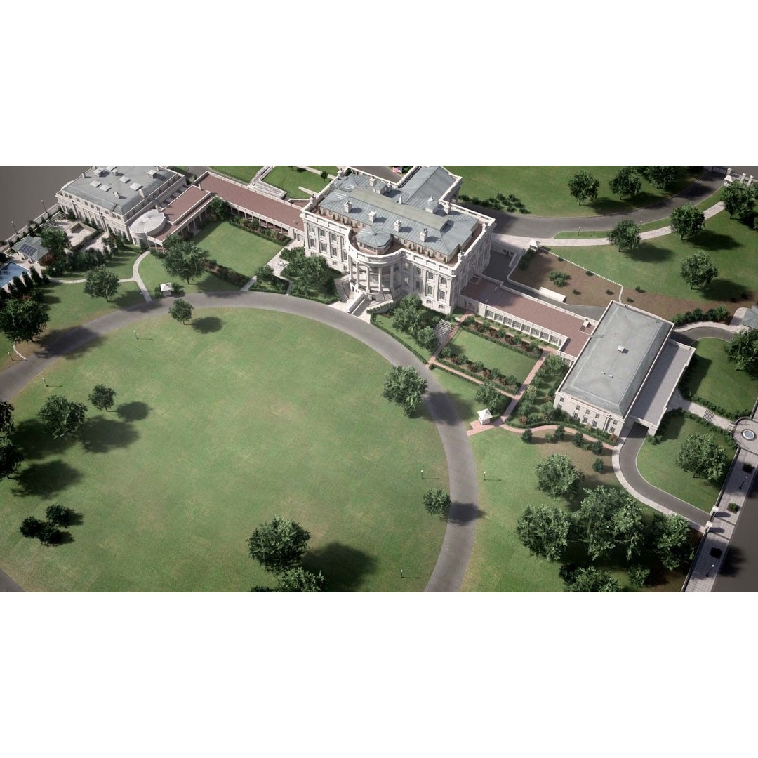 The White House Complex 3D Model – High Poly Architectural Exterior, FBX, OBJ - View 26