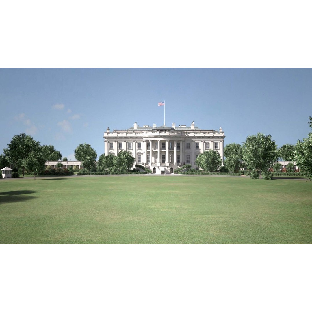 The White House Complex 3D Model – High Poly Architectural Exterior, FBX, OBJ - View 27