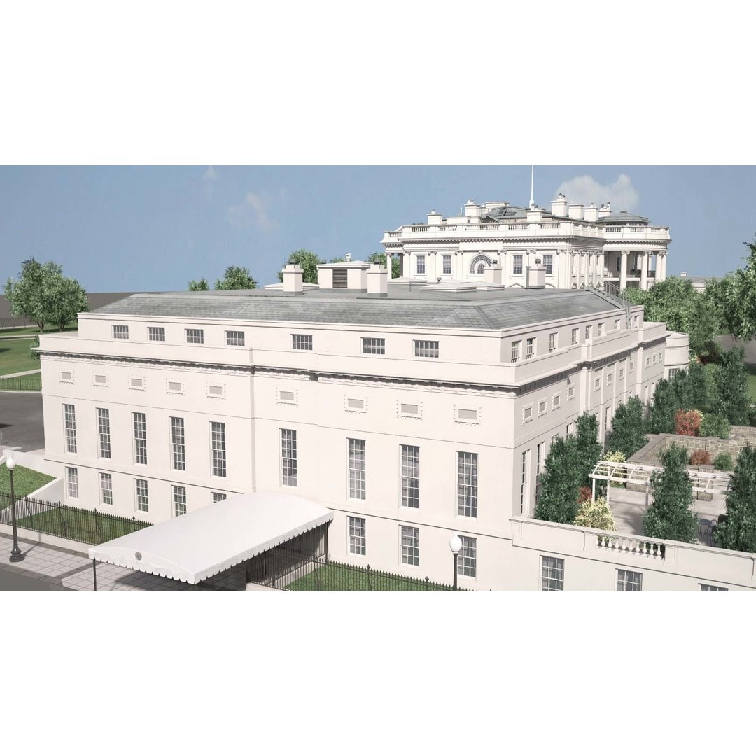 The White House Complex 3D Model – High Poly Architectural Exterior, FBX, OBJ - View 30