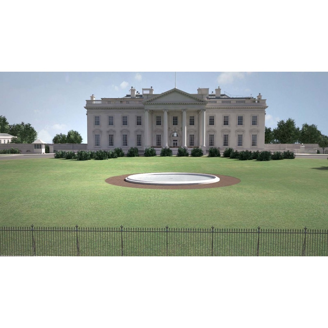 The White House Complex 3D Model – High Poly Architectural Exterior, FBX, OBJ - View 33