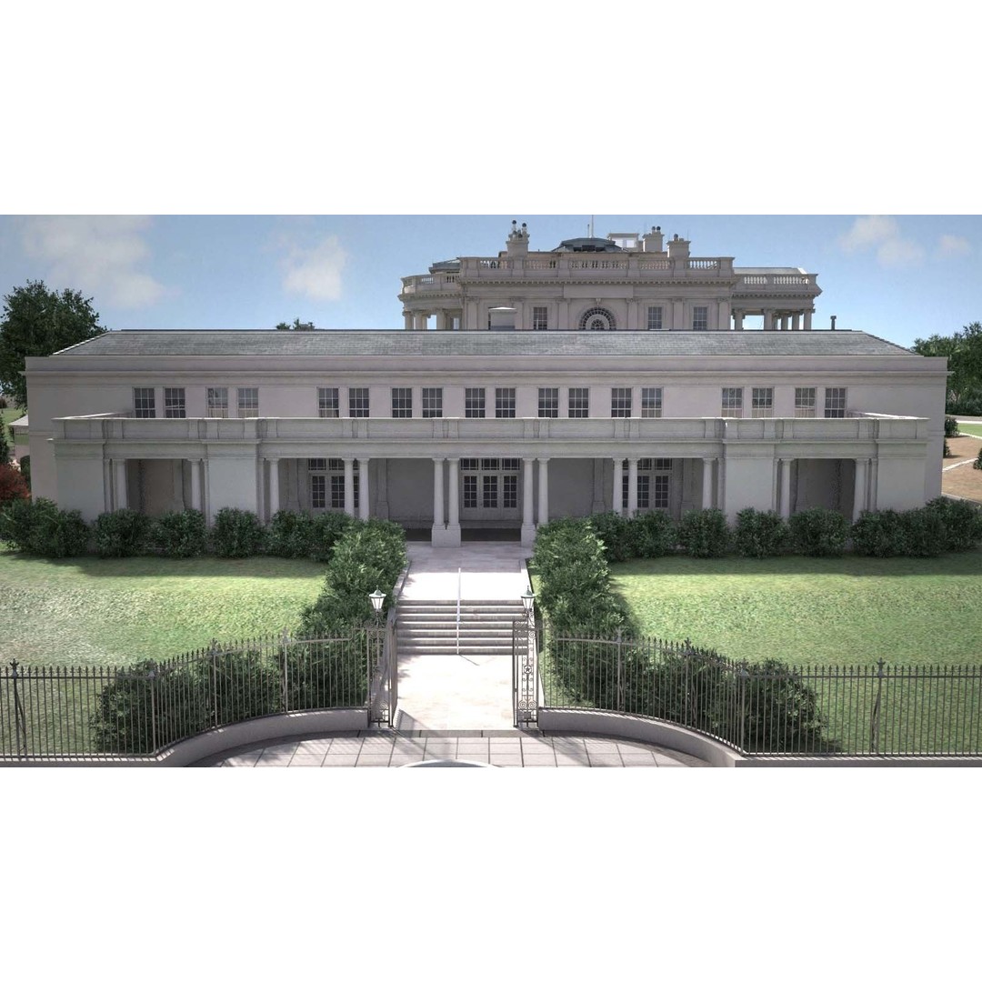 The White House Complex 3D Model – High Poly Architectural Exterior, FBX, OBJ - View 34