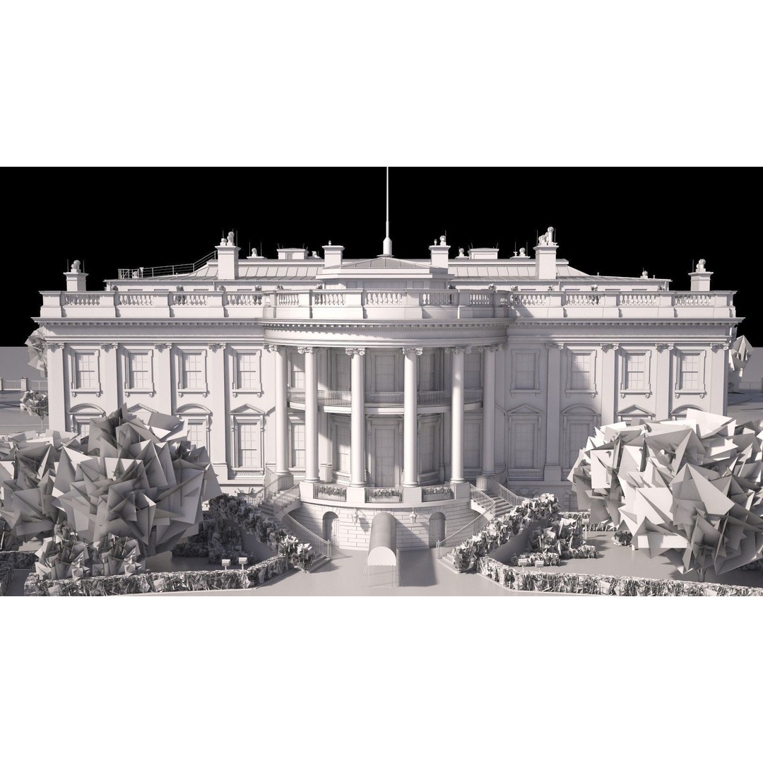 The White House Complex 3D Model – High Poly Architectural Exterior, FBX, OBJ - View 35