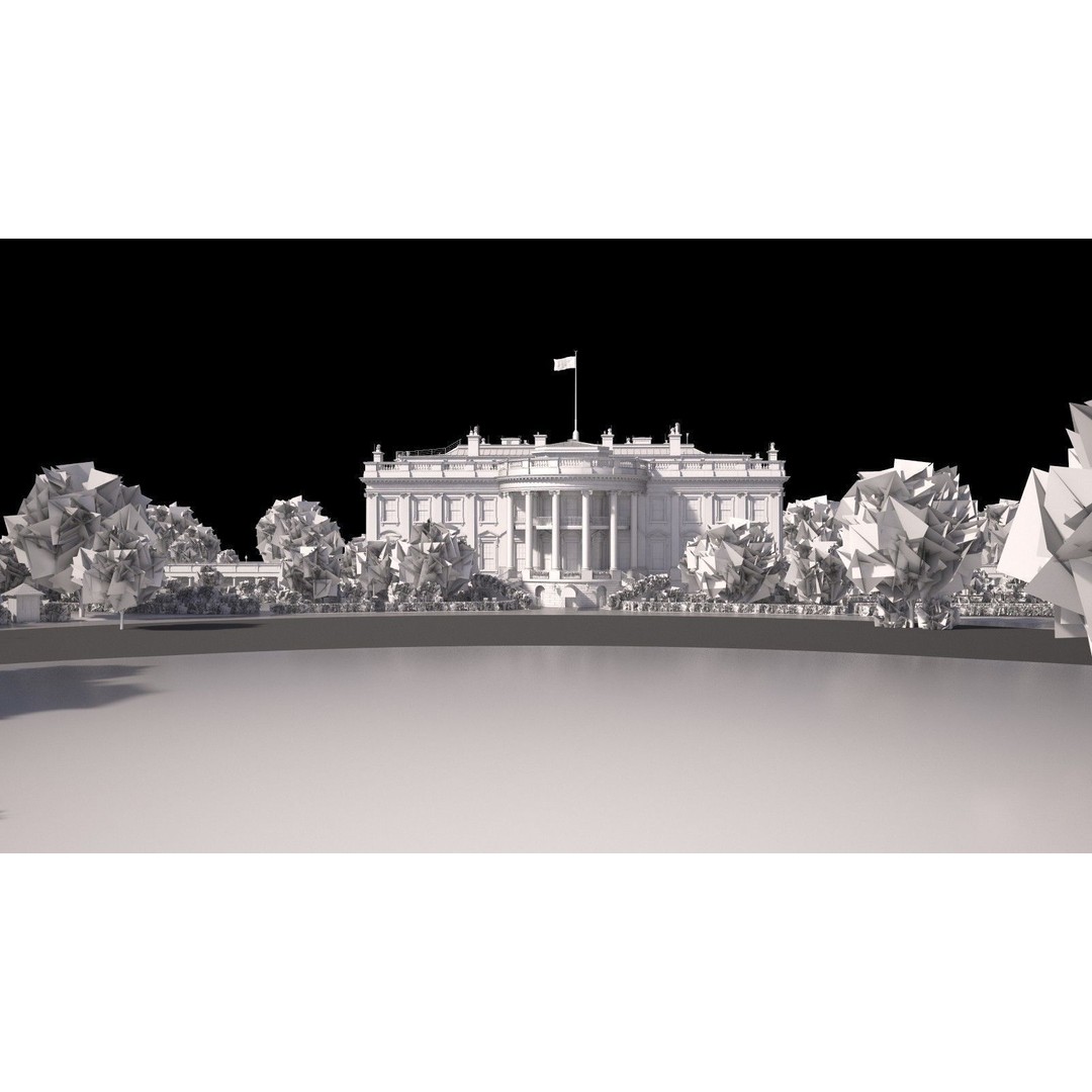 The White House Complex 3D Model – High Poly Architectural Exterior, FBX, OBJ - View 37