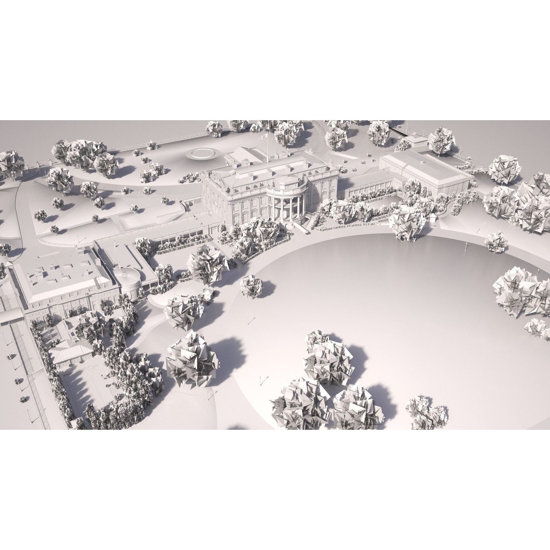 The White House Complex 3D Model – High Poly Architectural Exterior, FBX, OBJ - View 38