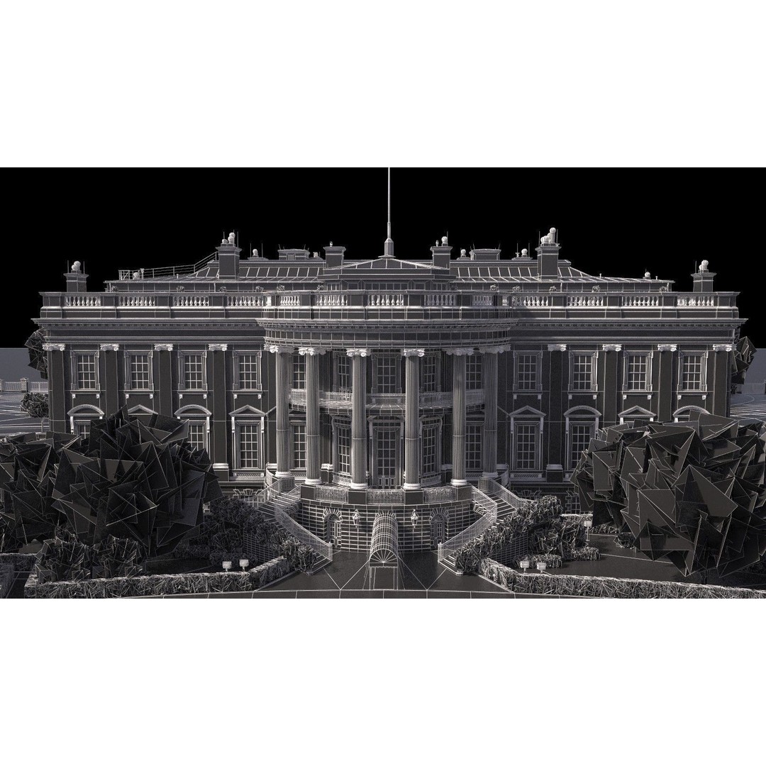 The White House Complex 3D Model – High Poly Architectural Exterior, FBX, OBJ - View 39