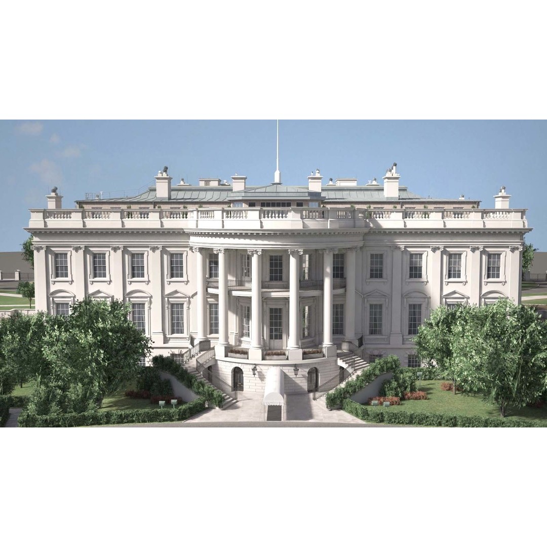 The White House Complex 3D Model – High Poly Architectural Exterior, FBX, OBJ - View 5