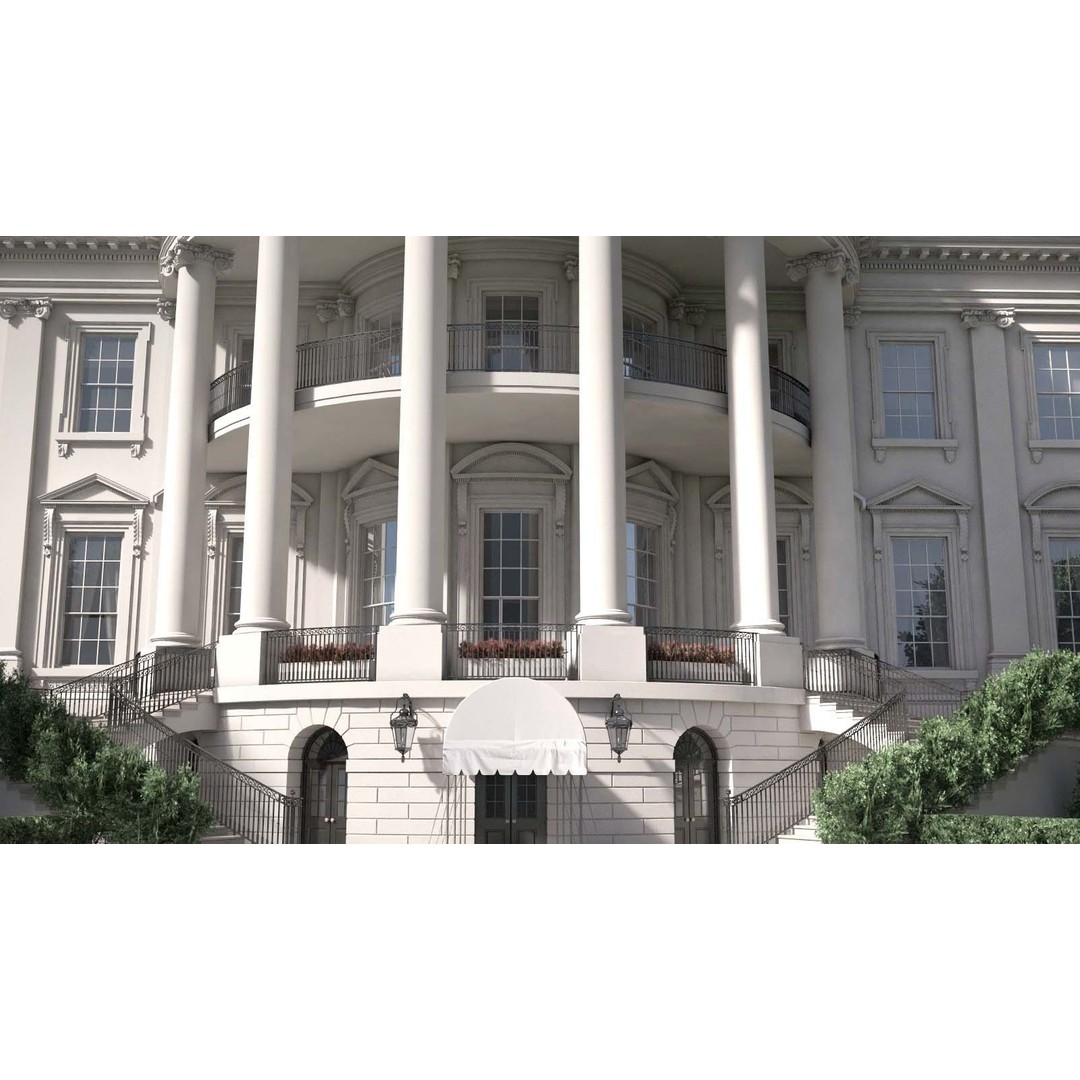 The White House Complex 3D Model – High Poly Architectural Exterior, FBX, OBJ - View 7
