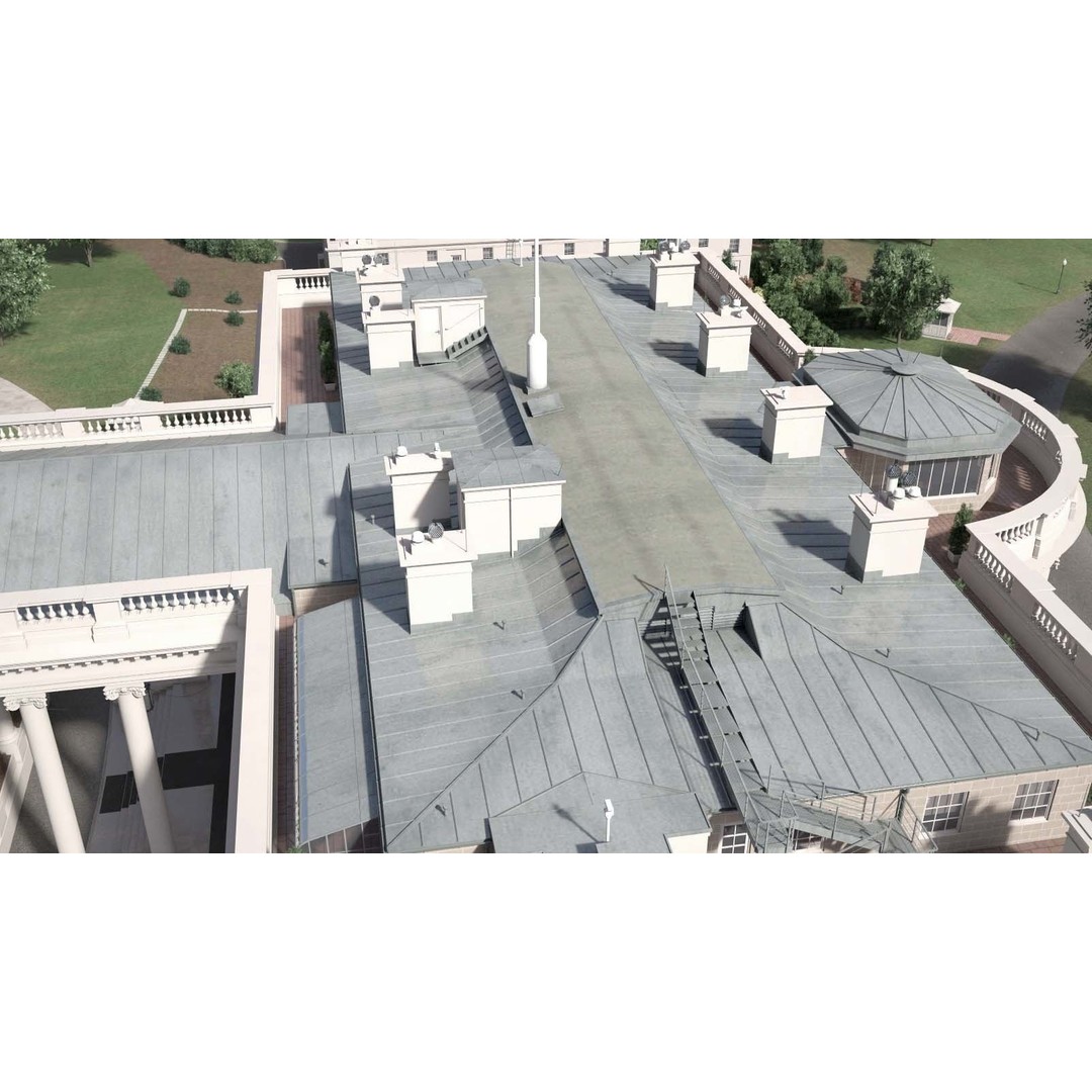 The White House Complex 3D Model – High Poly Architectural Exterior, FBX, OBJ - View 9