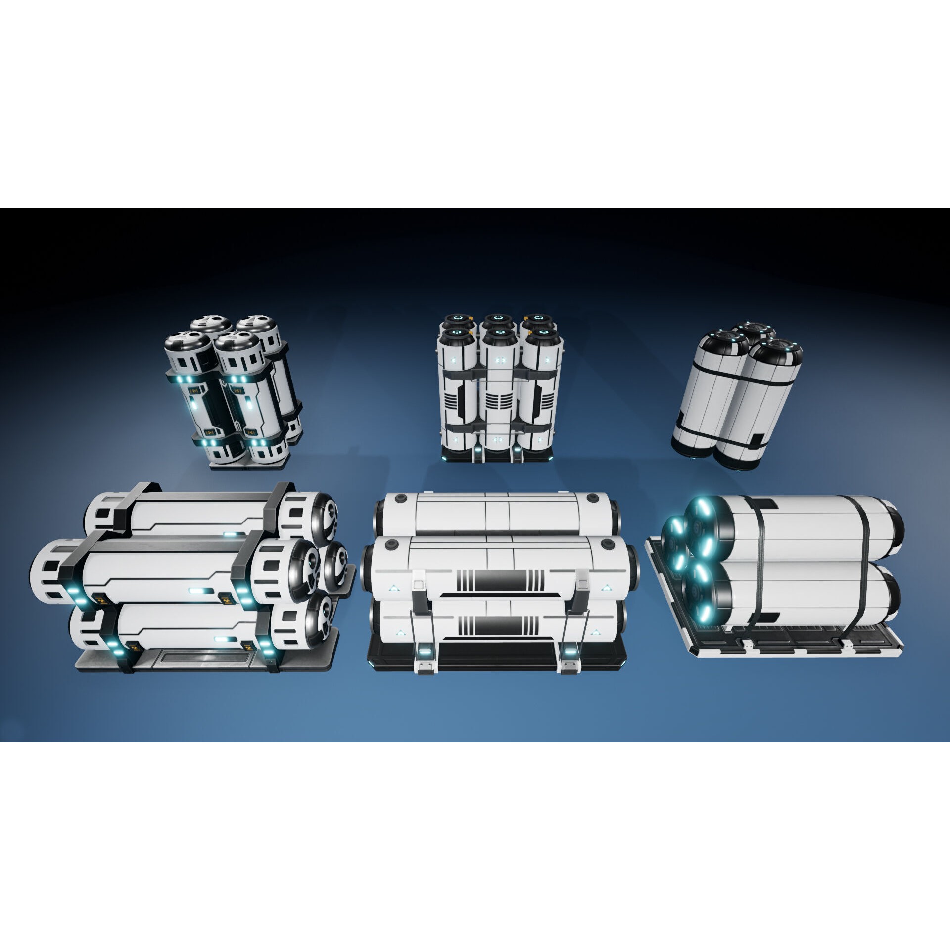 Sci-Fi Hangar Containers and Props - Low-Poly Game-Ready 3D Model - View 10